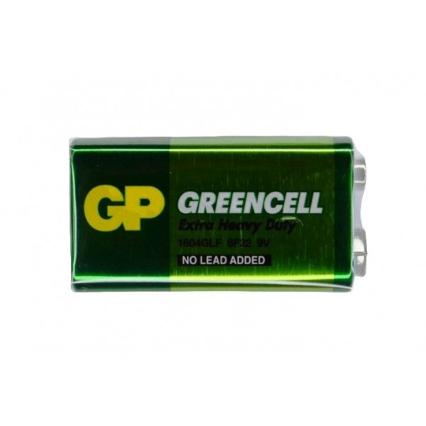 Батарейка крона, GP Greencell, 6F22, 9V, сольова
